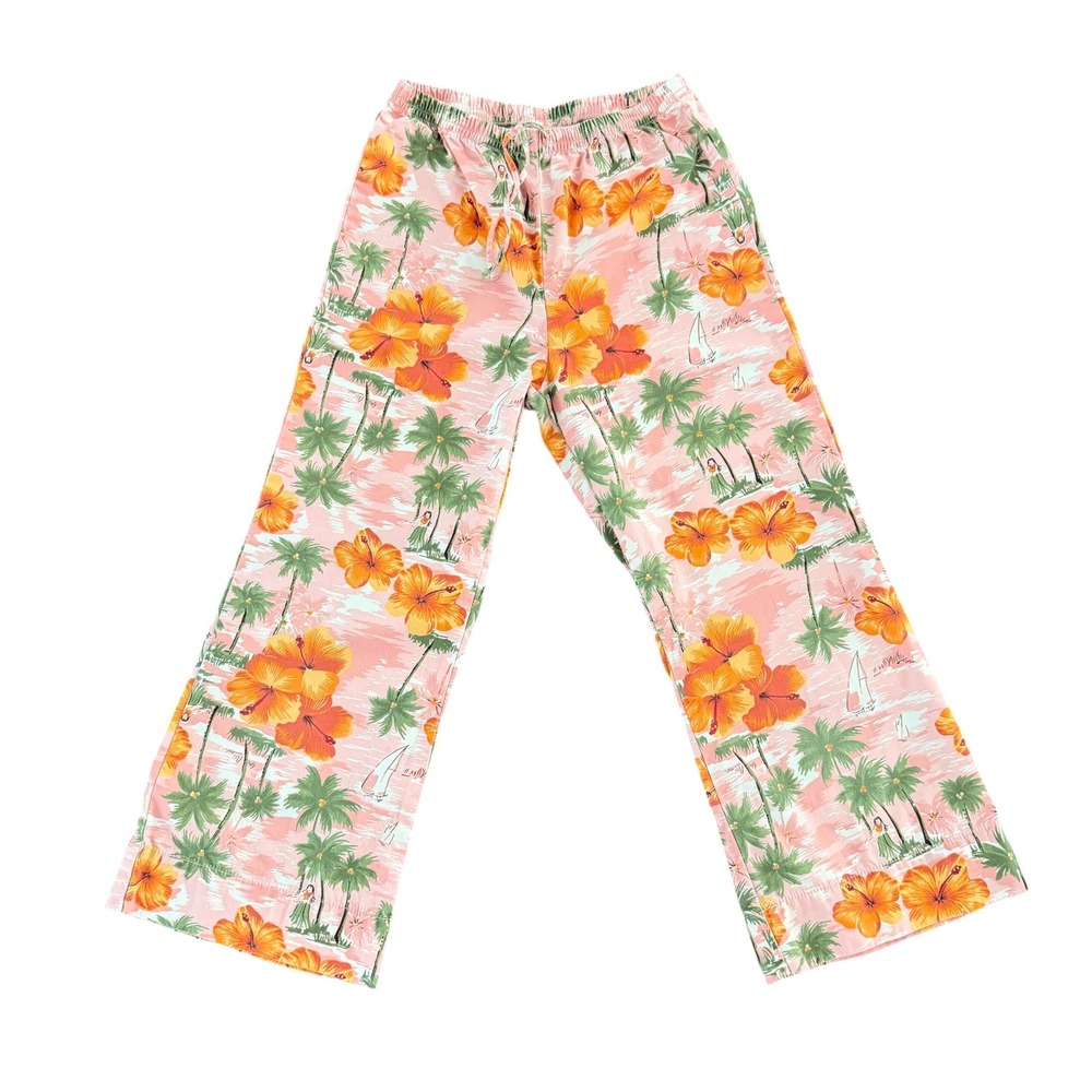 VTG Gymboree 2002 Little Hula Girl Y2K Tropical Pants XXL 7 Pull-on Beach Resort